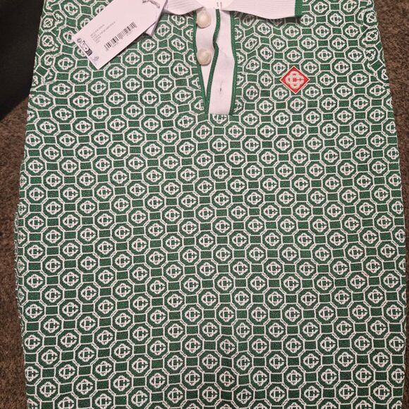 Casablanca Lurex jacquard polo